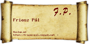 Friesz Pál névjegykártya